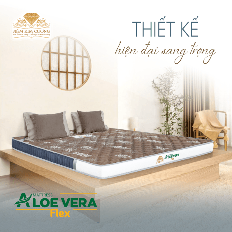 Đệm cao su tổng hợp Aloe Vera Flex Kim Cương
