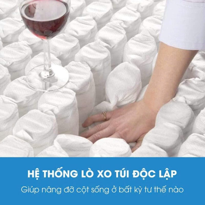 Đệm lò xo túi độc lập EUcoil Rolled Pocket Kim Cương