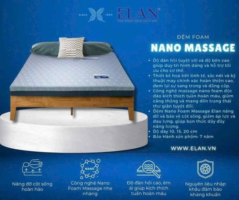 Đệm Foam Nano Massage ELAN