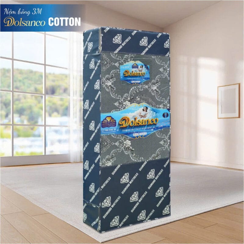 Đệm bông ép Kim Cương Dolsanco cotton gấp 3 mảnh