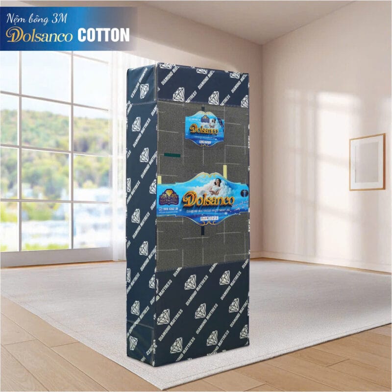 Đệm bông ép Kim Cương Dolsanco cotton gấp 3 mảnh