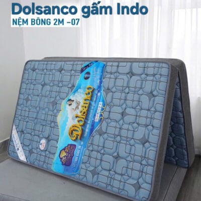 Đệm bông ép Kim Cương Dolsanco/Platinum gấm Indo (gấp 2 mảnh)