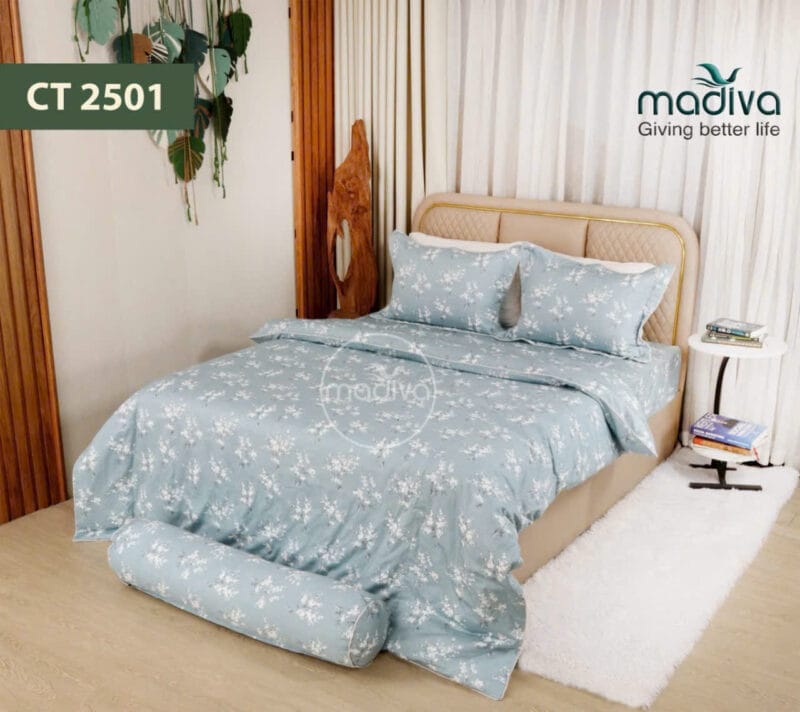 Bộ phủ chăn ga gối Cotton Hàn Quốc