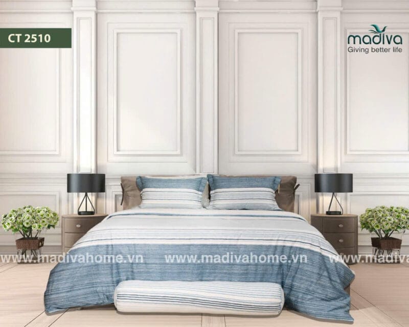 Bộ Phủ Chăn Ga Gối Cotton Hàn Quốc