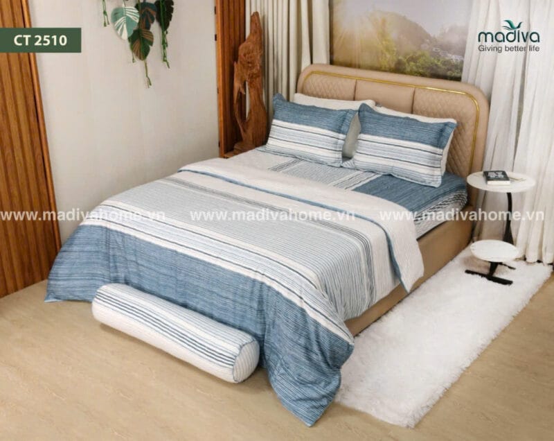 Bộ Phủ Chăn Ga Gối Cotton Hàn Quốc