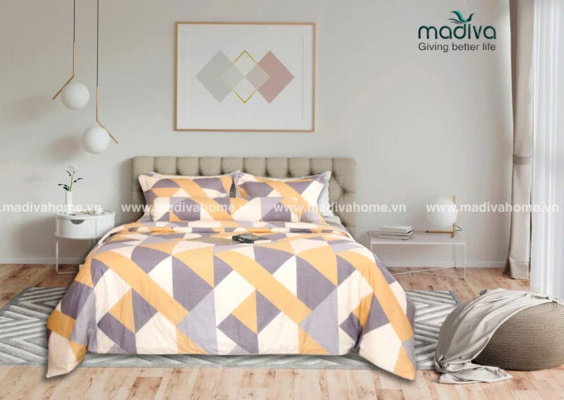 Bộ Phủ Chăn Ga Gối Cotton Hàn Quốc
