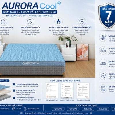 Đệm làm mát Cao Su Foam Kim Cương AURORA COOL