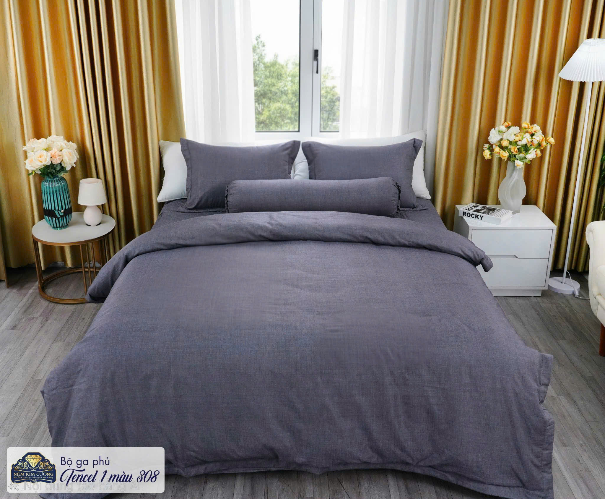 Bộ phủ chăn ga gối DOLSANCO tencel cao cấp 1 màu Kim Cương (5 món) Bộ phủ chăn ga gối DOLSANCO tencel cao cấp 1 màu Kim Cương (5 món)