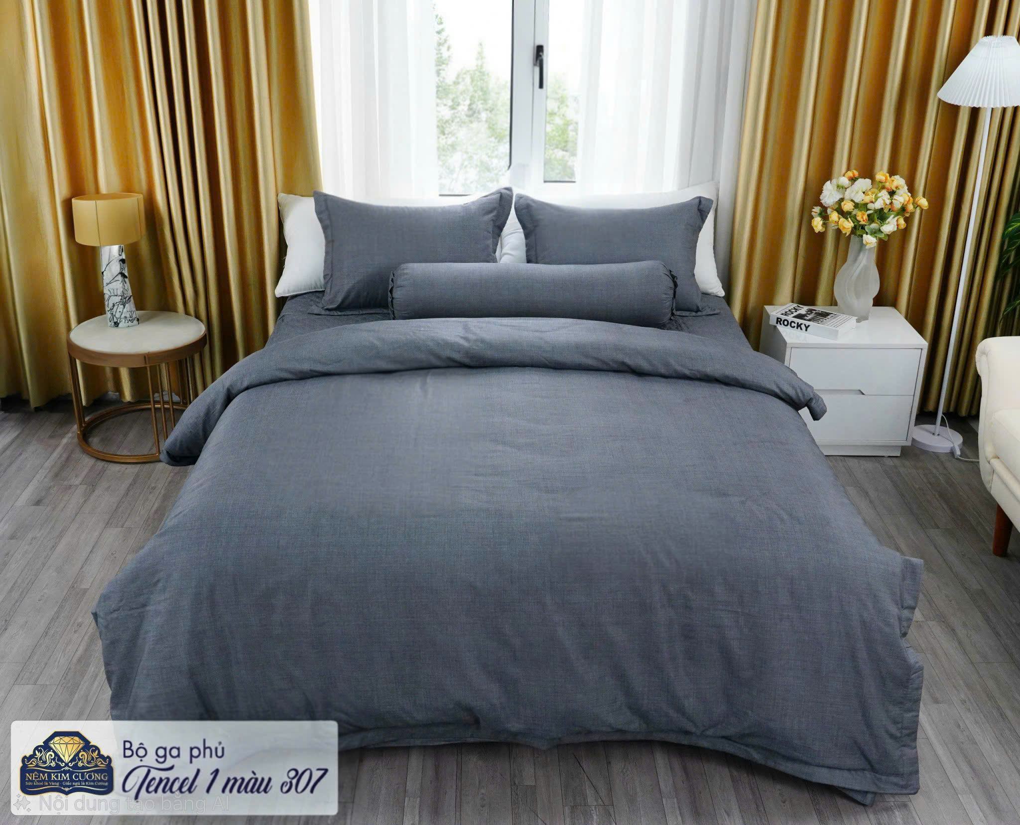 Bộ phủ chăn ga gối DOLSANCO tencel cao cấp 1 màu Kim Cương (5 món) Bộ phủ chăn ga gối DOLSANCO tencel cao cấp 1 màu Kim Cương (5 món)