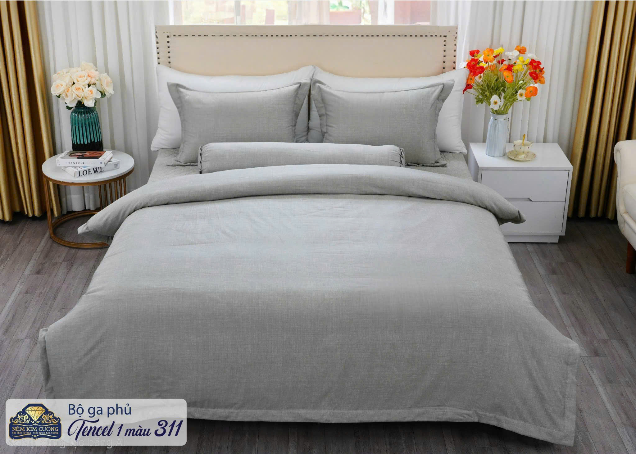 Bộ phủ chăn ga gối DOLSANCO tencel cao cấp 1 màu Kim Cương (5 món) Bộ phủ chăn ga gối DOLSANCO tencel cao cấp 1 màu Kim Cương (5 món)